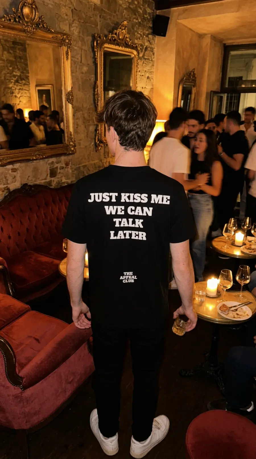 Person from behind in a lounge bar